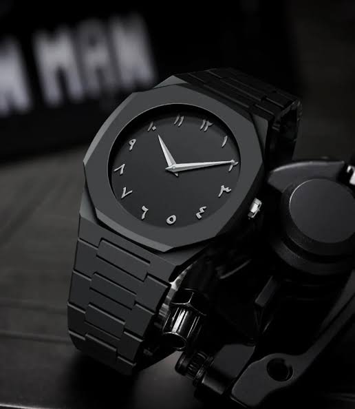 Aura Arabic Dial Watch for Men β Black Dial with Fiber Chain & Butterfly Lock | Stylish Waterproof Watch