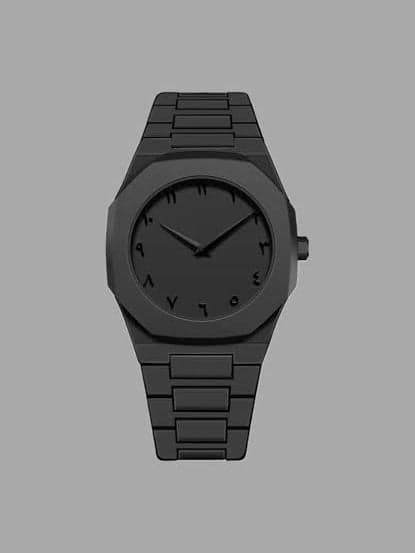 Aura Arabic Dial Watch for Men β Black Dial with Fiber Chain & Butterfly Lock | Stylish Waterproof Watch