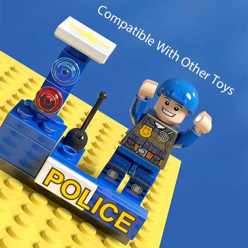 Lego City Police Command 6IN1 Trucks Building Blocks Policeman Robot Car Helicopter Model Bricks Toys for Children