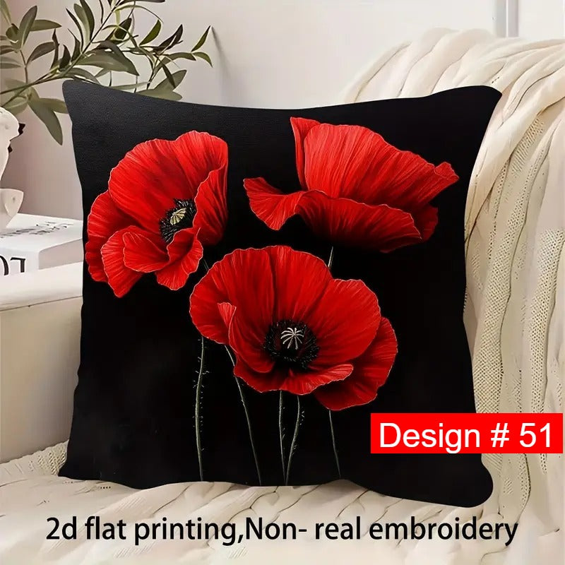 ( 1 pcs ) Silk Cushion Cover 16x16 β Printed Design for a Touch of Sophistication
