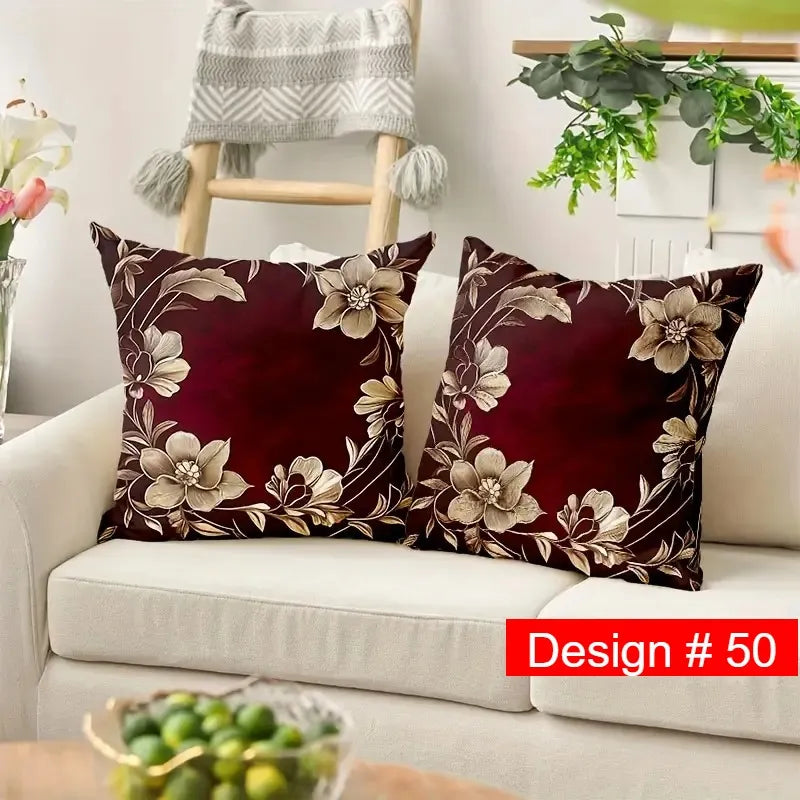 ( 1 pcs ) Silk Cushion Cover 16x16 β Printed Design for a Touch of Sophistication