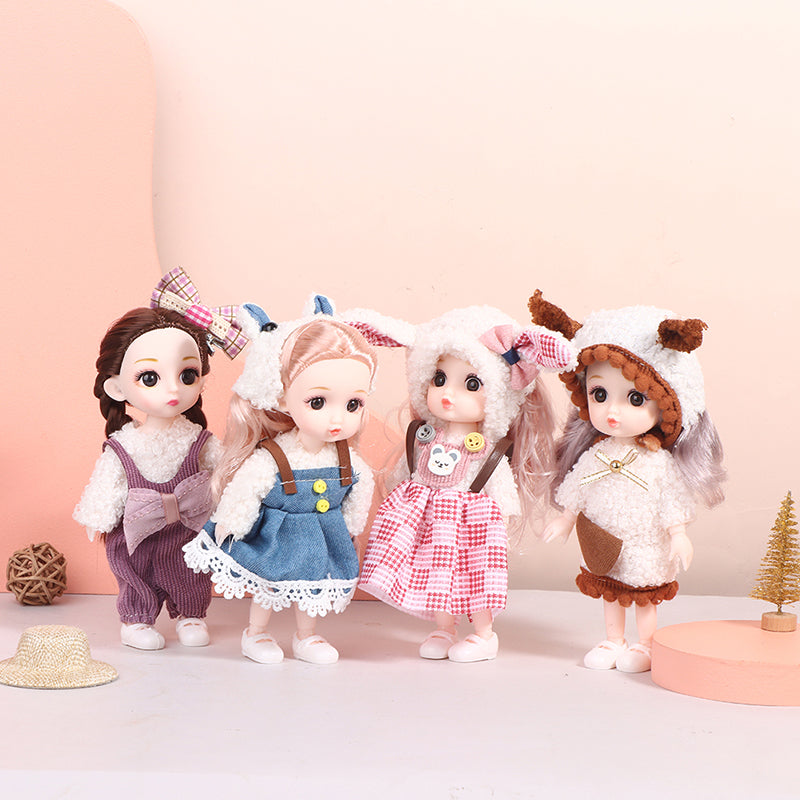 16cm Mini Doll Movable Joint Dolls 3D Big Eyes