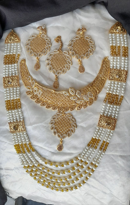 Fancy necklace sets with long mala
