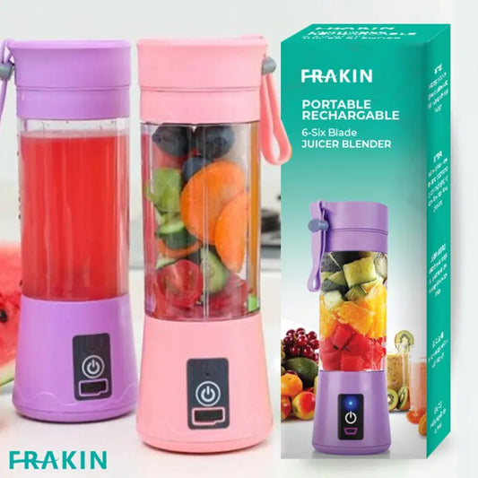 FRAKIN USB Rechargeable Juicer Blender 6 Blades Electric Blender Mini Portable Personal Size Juicer Cup