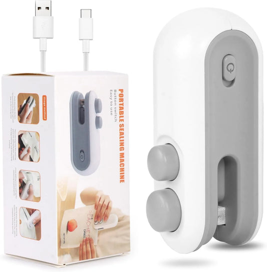 Mini Seal Machine, 2 in 1 USB Rechargeable