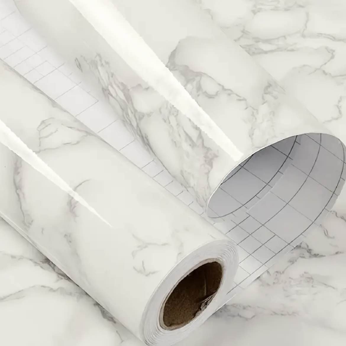 (60cm x 200cm) Self-Adhesive Waterproof Wallpaper Glossy Black Marble Pattern, Oil-Proof Kitchen Backsplash Sticker for Cabinets