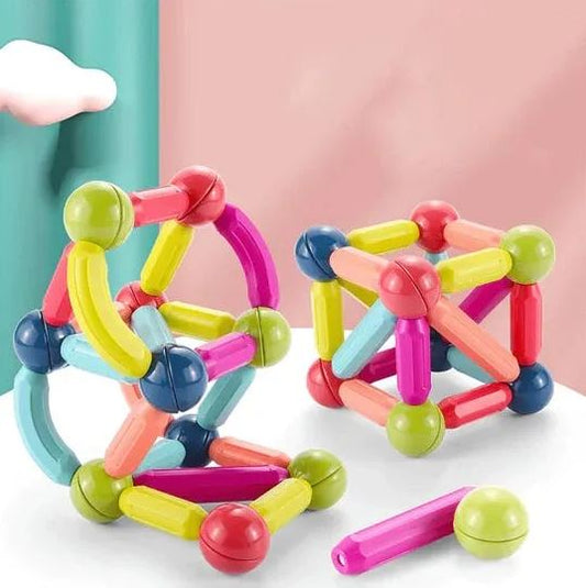 Magnetic Toys Building Blocks - Large Magnets Bar and Balls Construction Set - 25 / 36 / 42 / 64 Pieces
