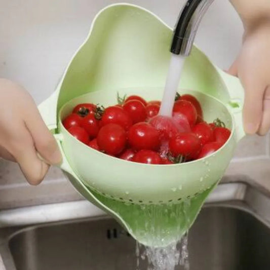 Kitchen organizer Double Layer Colander Drainer Basket with Bowl for Washing Fruits and Vegetables