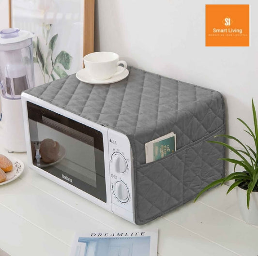 Dust-Proof Microwave Oven Cover with Dual Side Pockets