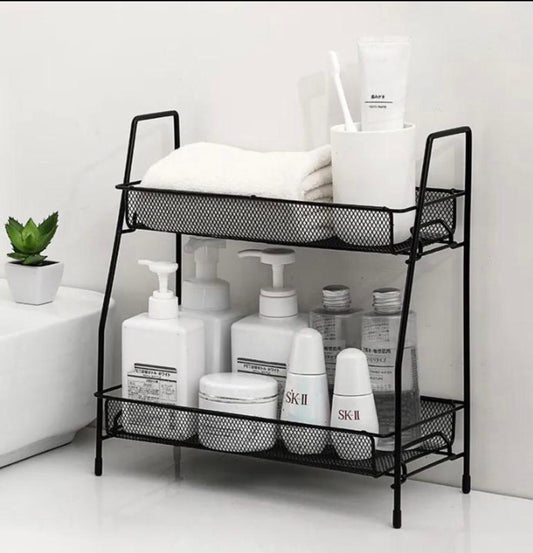 Spice Rack For Countertop 2 tier shelf for makeup, Kitchen Organizer stand, storage shelf