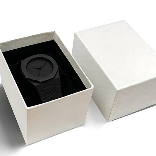 Aura Arabic Dial Watch for Men – Black Dial with Fiber Chain & Butterfly Lock | Stylish Waterproof Watch