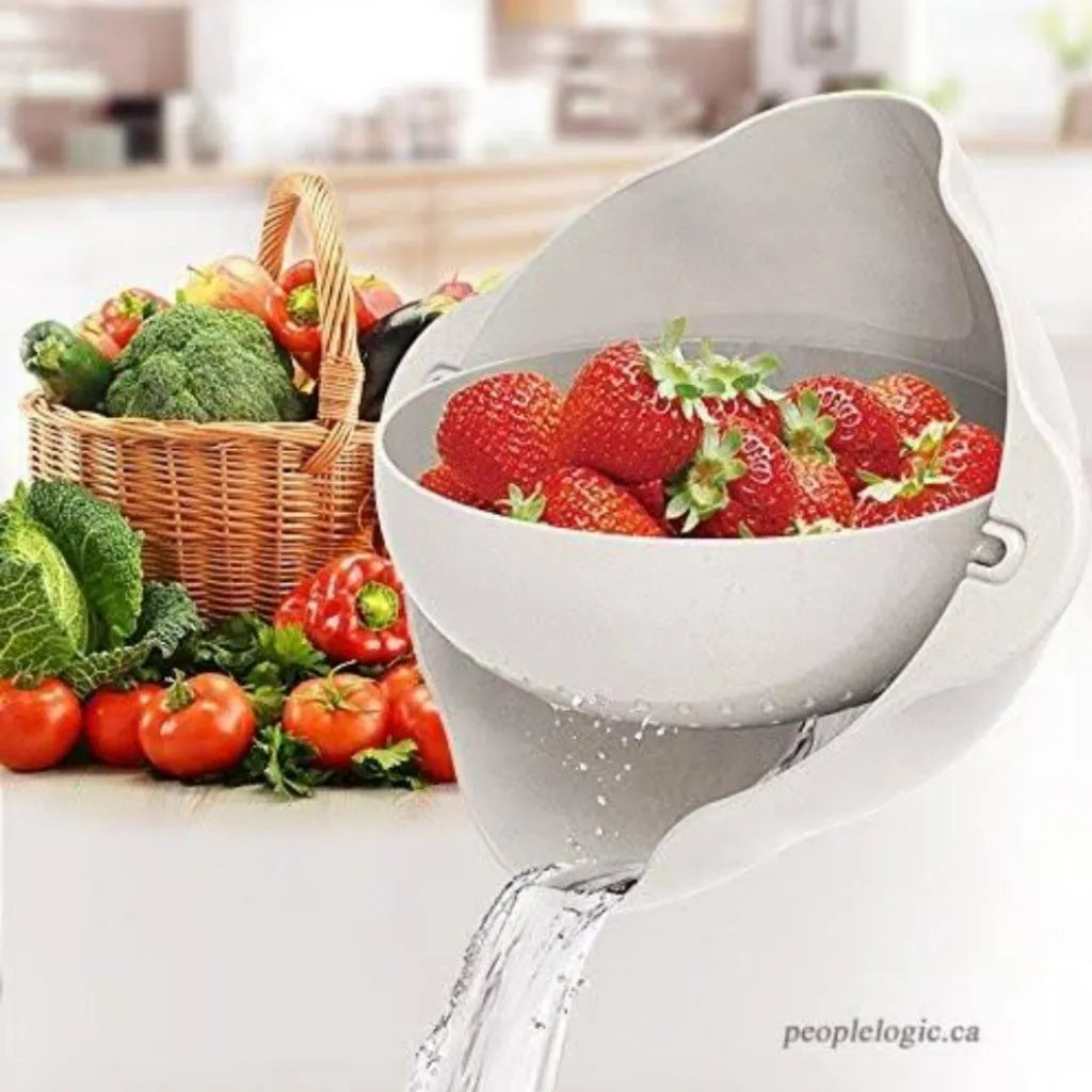 Kitchen organizer Double Layer Colander Drainer Basket with Bowl for Washing Fruits and Vegetables