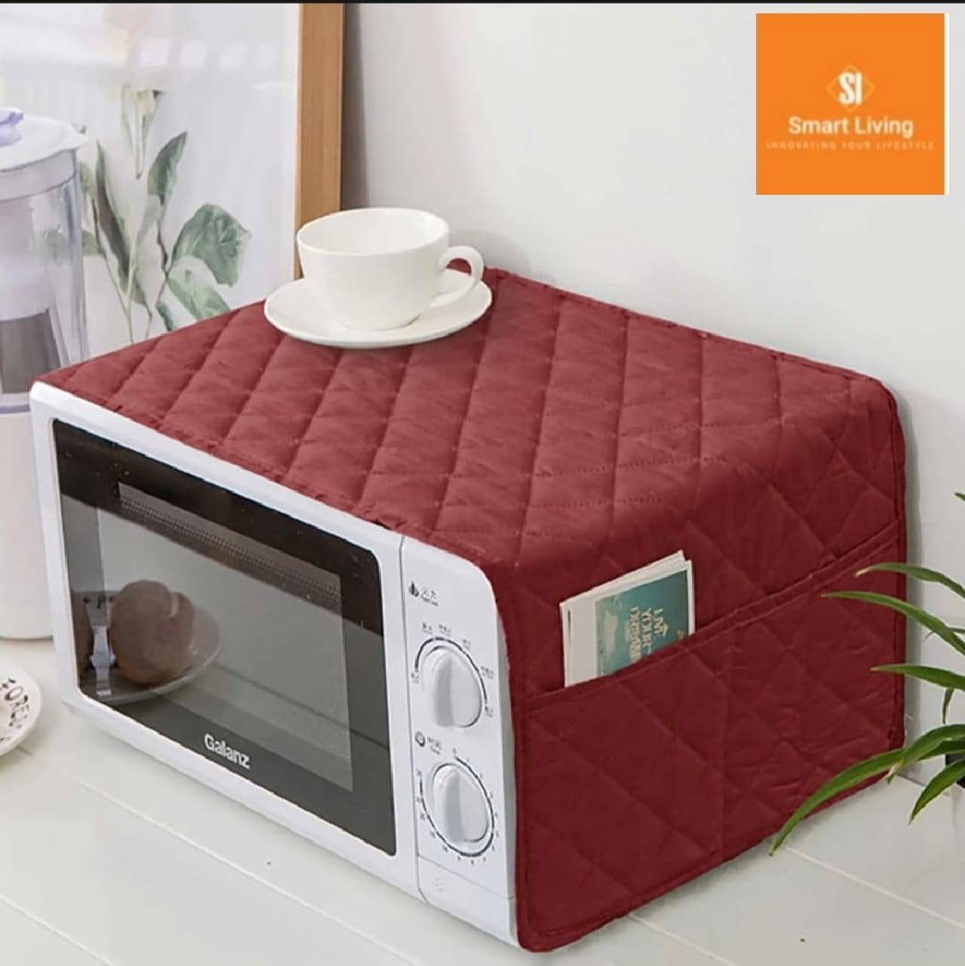 Dust-Proof Microwave Oven Cover with Dual Side Pockets
