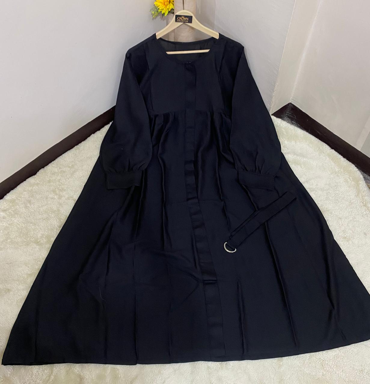 abaya for girl bakcle abaya fabric georgette muslim abayaStylish Long Maxi Belt Abaya for Girls New Design with Adjustable Belt