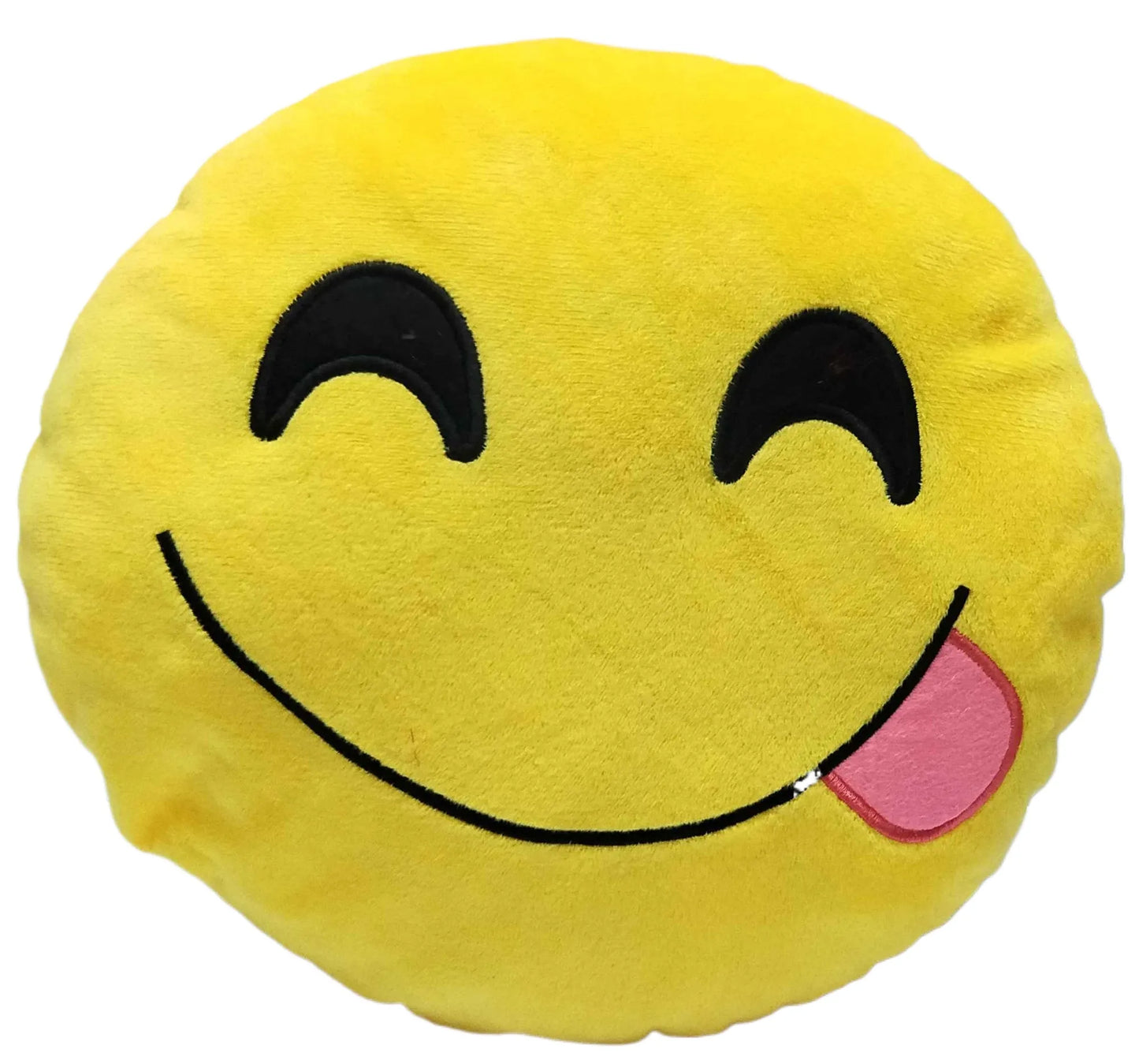 Smiley Round Emoji Pillow 24cm Medium Size with Filling or Cover Only, Soft Cushions for Home Decor and Gifts