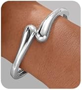 Gold Bangle Bracelets for Women Teens Trendy Chunky Adjustable Twist Cuff Bracelet Jewelry Gifts