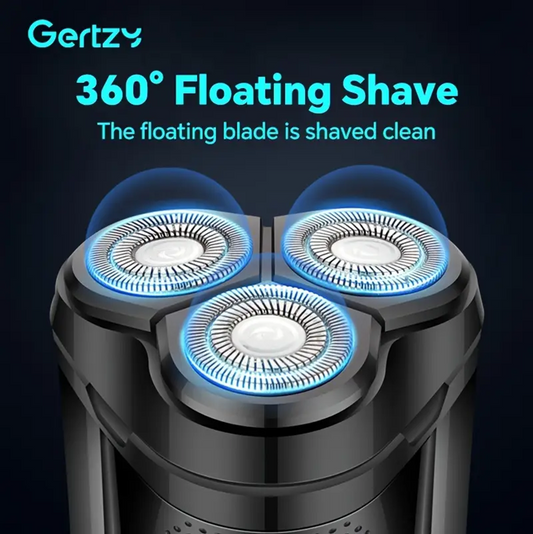 USB Rechargeable Wet and Dry Rotary 3 Blade Electric Trimmer Shaver Razor Hair Cutter Shaving Machine with Type C Charging Cable