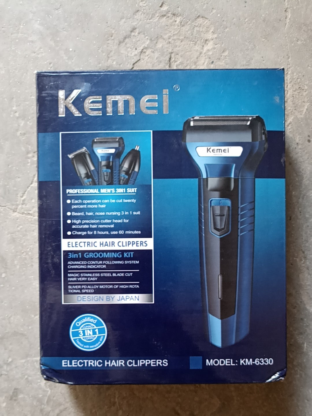 Orignal kmei Shaving Machine 3 In 1 Rechargeable Hair Clipper Shaver beard Styling Trimmer Hair Removal machine for men