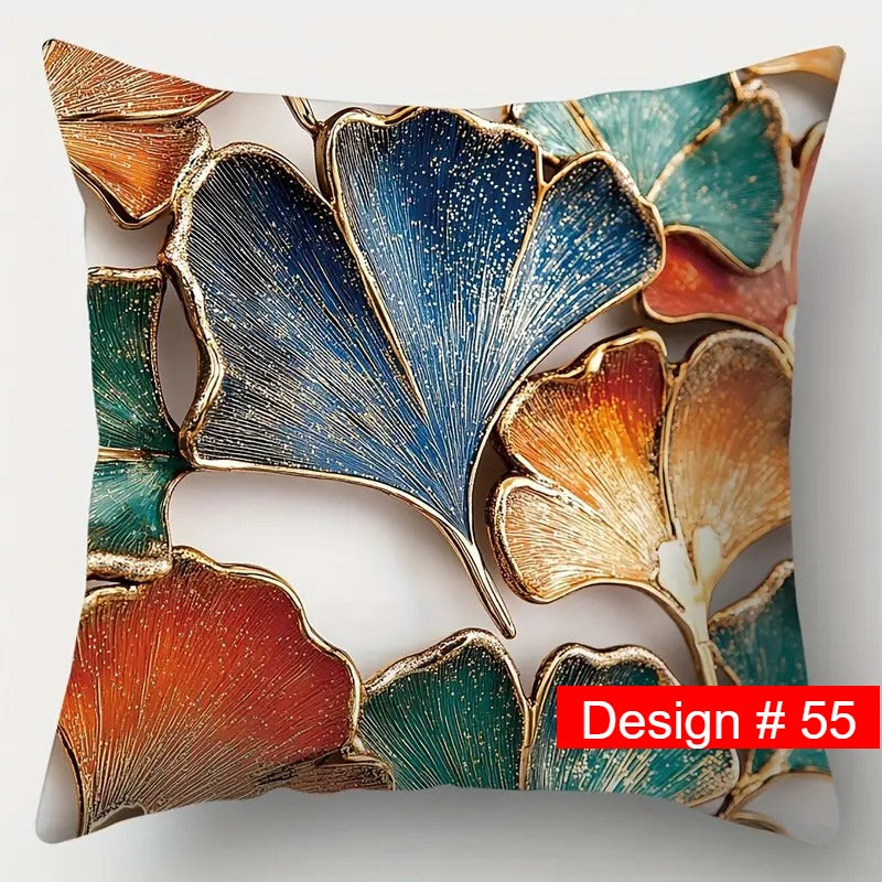 ( 1 pcs ) Silk Cushion Cover 16x16 – Printed Design for a Touch of Sophistication