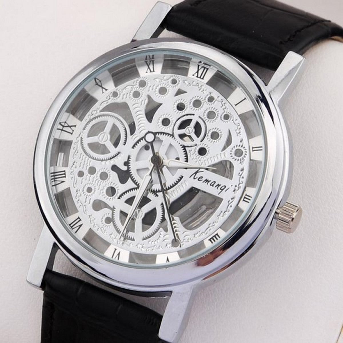 Skeleton Double Sided Glass Watch for Men / Women / Girls / Boys