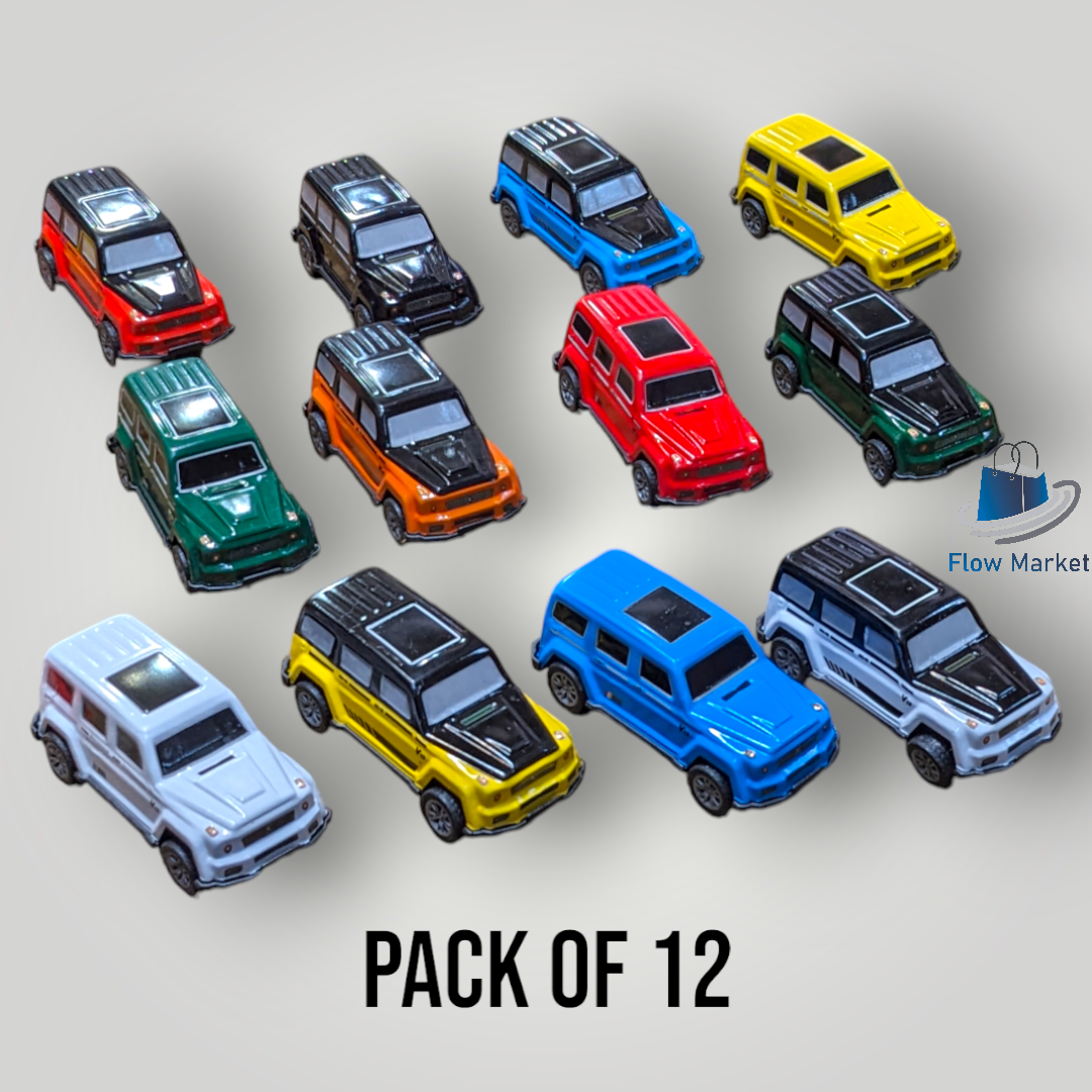 Pack of 12 Mercedes Benz AMG Tin Metal Body Car Jeep Pull Back Die Cast Model Mercedes Benz