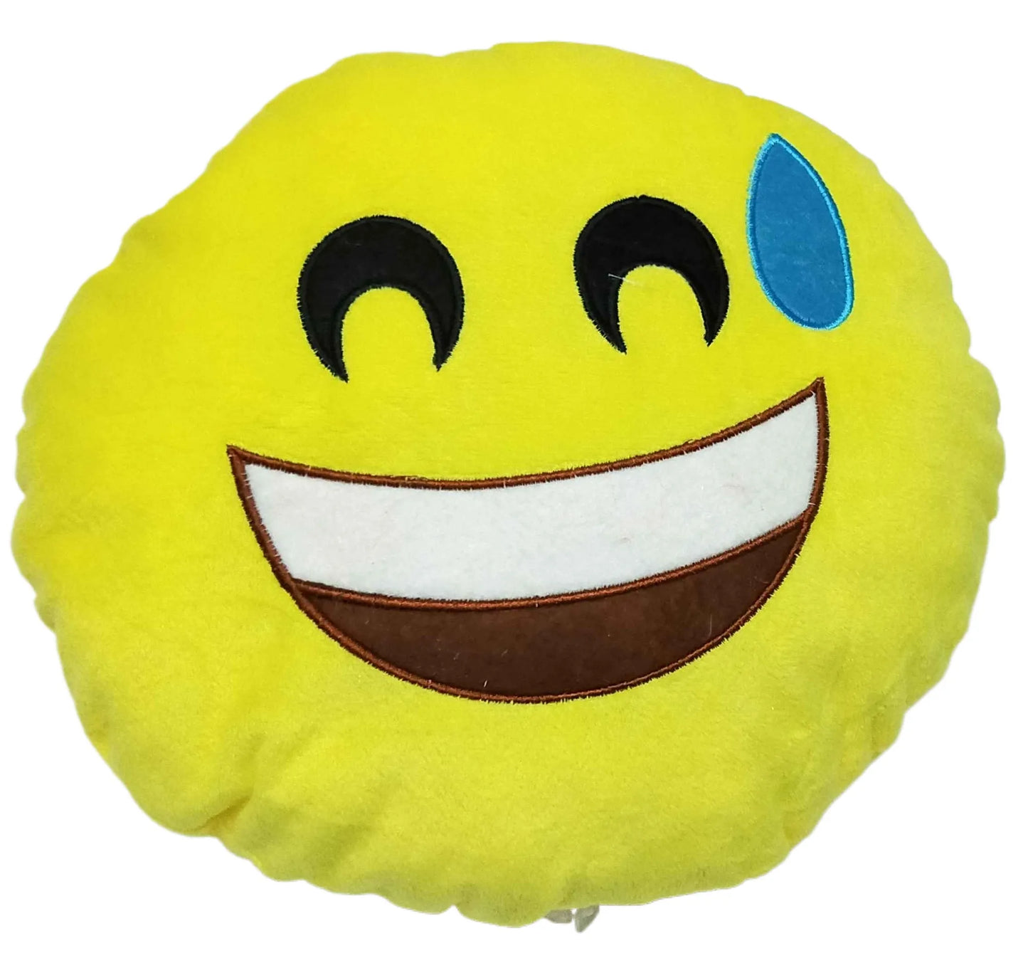 Smiley Round Emoji Pillow 24cm Medium Size with Filling or Cover Only, Soft Cushions for Home Decor and Gifts