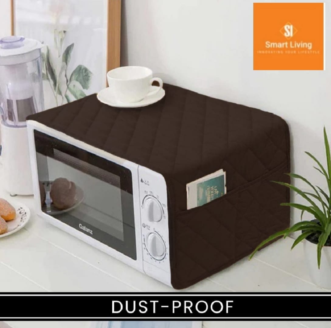Dust-Proof Microwave Oven Cover with Dual Side Pockets