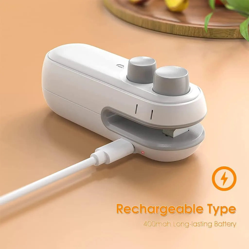 Mini Seal Machine, 2 in 1 USB Rechargeable