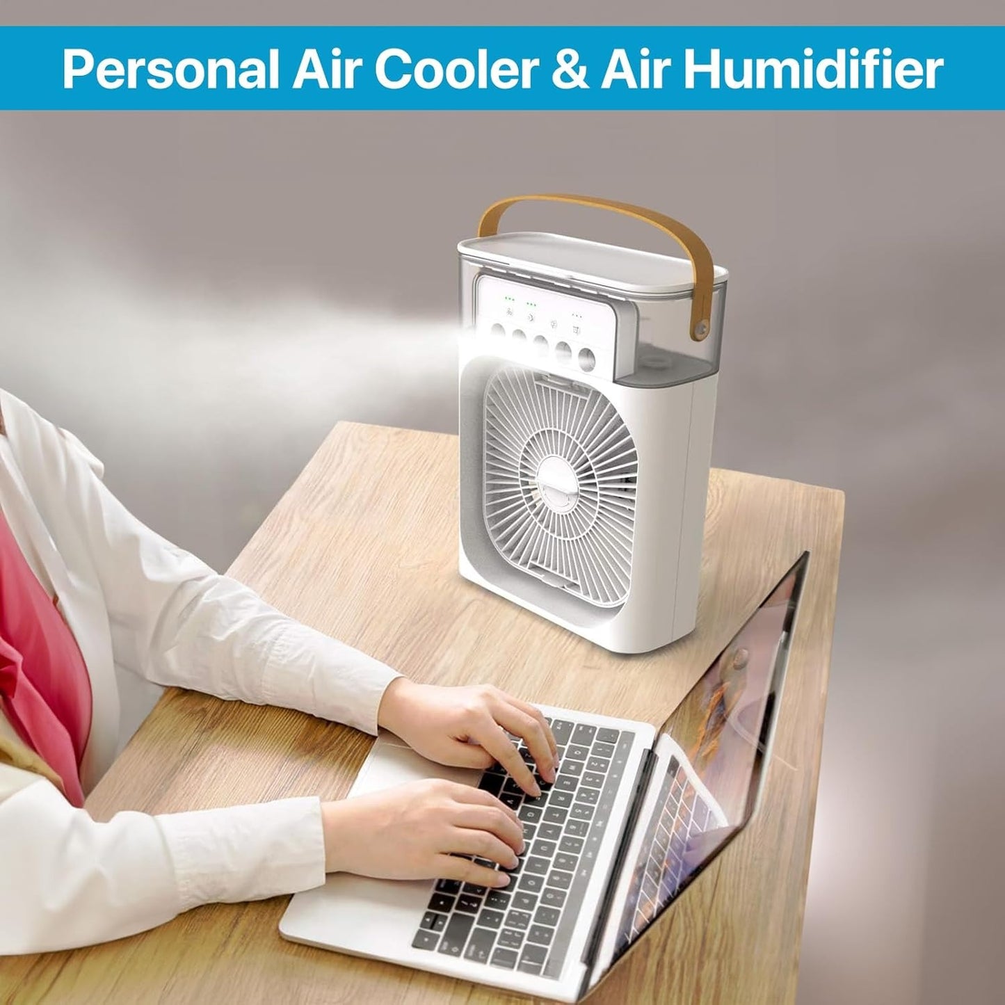 Portable Air Conditioner Fan,900ML Personal Air Conditioner with Ice Tray,5in1 Timming Evaporative Air Cooler
