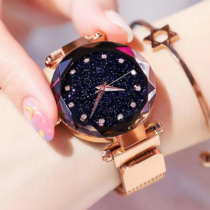 WaterProof Luxury Ladies / Women Magnetic Watch For Girls