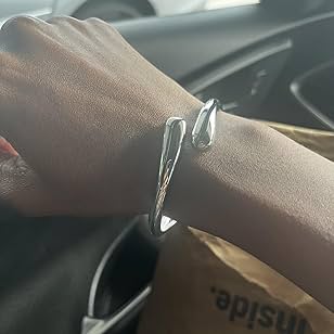 Gold Bangle Bracelets for Women Teens Trendy Chunky Adjustable Twist Cuff Bracelet Jewelry Gifts