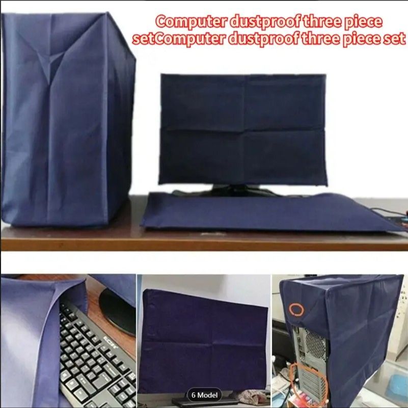 3 Pieces Computer Dust Cover Set – Monitor, Keyboard & CPU Tower Dustproof Covers for PC & iMac
