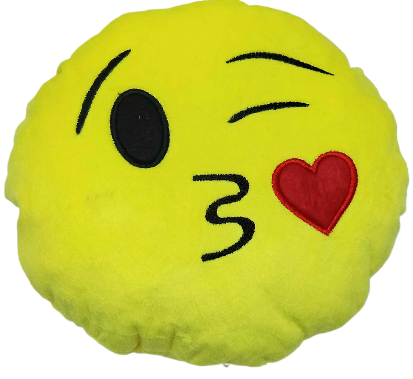 Smiley Round Emoji Pillow 24cm Medium Size with Filling or Cover Only, Soft Cushions for Home Decor and Gifts