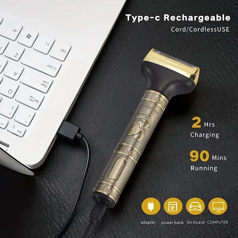 TRIMMER FOR MEN, Usb Rechargeable Outline Edger Beard Trimmer, GROOMING KIT