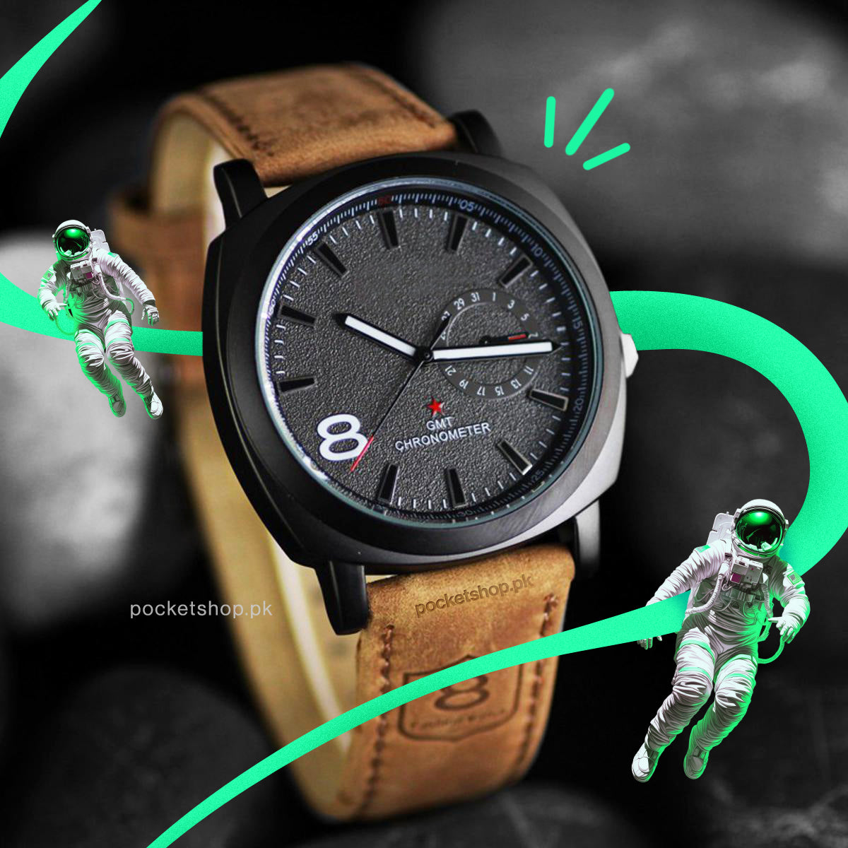 Brown Strap Synthetic Leather Analog Watch For Men Stylish