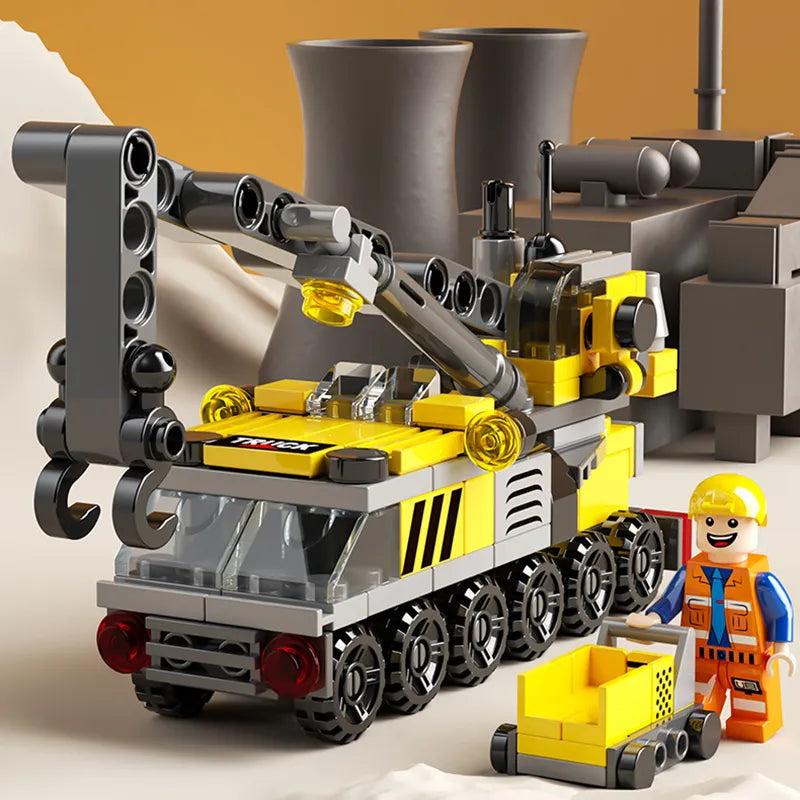 Lego City Police Command 6IN1 Trucks Building Blocks Policeman Robot Car Helicopter Model Bricks Toys for Children