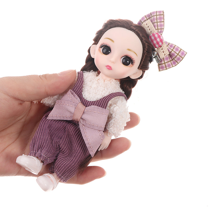 16cm Mini Doll Movable Joint Dolls 3D Big Eyes