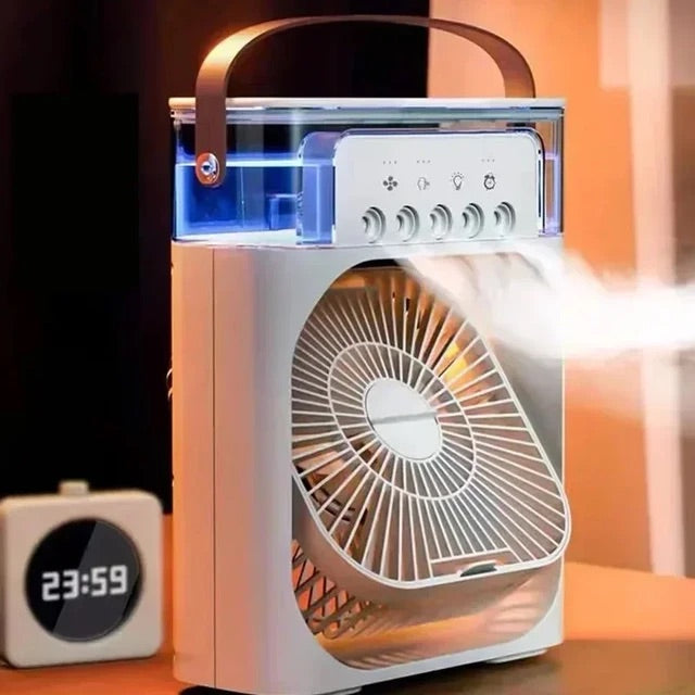 New Portable Air Conditioner Fan, Mini Evaporative Air Cooler with 7 Colors LED Light, 1/2/3 H Timer, 3 Wind Speeds