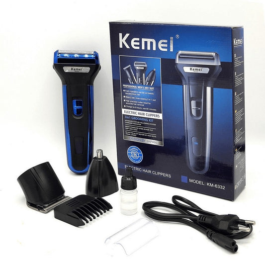Orignal kmei Shaving Machine 3 In 1 Rechargeable Hair Clipper Shaver beard Styling Trimmer Hair Removal machine for men