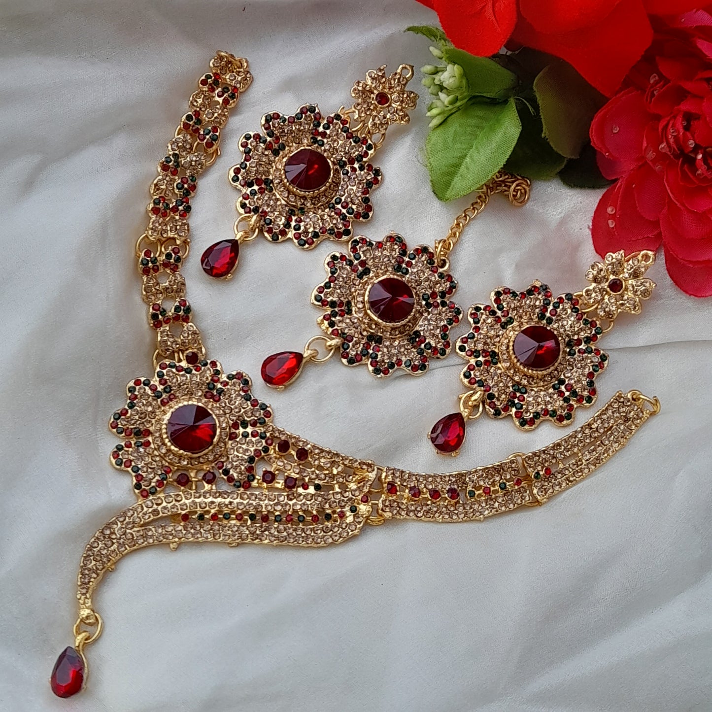 Silver Crystal Girls Jewellery Set For Women