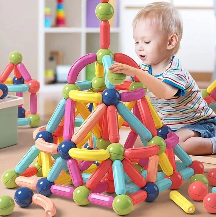 Magnetic Toys Building Blocks - Large Magnets Bar and Balls Construction Set - 25 / 36 / 42 / 64 Pieces
